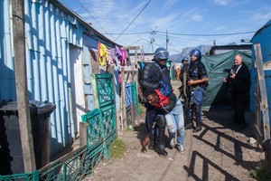 Photo of arrest during Langa protest