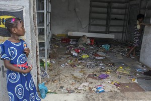 Photo of destroyed tuck shop