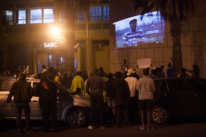 Protest outside SABC for 'Miners Shot Down' film