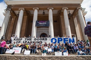 Photo of protest to keep UCT open