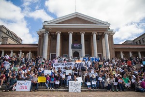 Photo of protest to keep UCT open