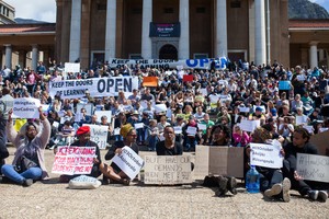 Photo of protest to keep UCT open