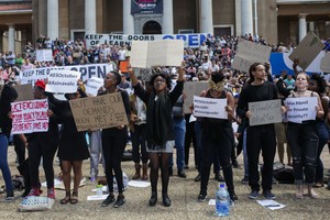 Photo of protest to keep UCT open