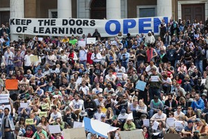 Photo of protest to keep UCT open