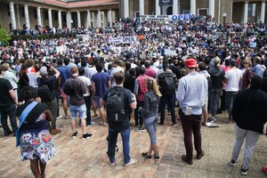 Photo of protest to keep UCT open