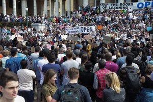 Photo of protest to keep UCT open