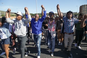 Photo of 3rd October protest and shutdown at UCT