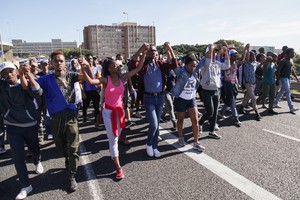 Photo of 3rd October protest and shutdown at UCT