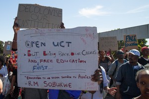 Photo of 3rd October protest and shutdown at UCT