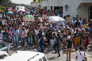 Photo of protesters at UCT on 4 October 2016