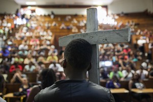 Photo of protesters at UCT on 4 October 2016