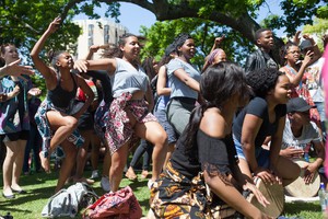 Photo of protesters at UCT on 4 October 2016