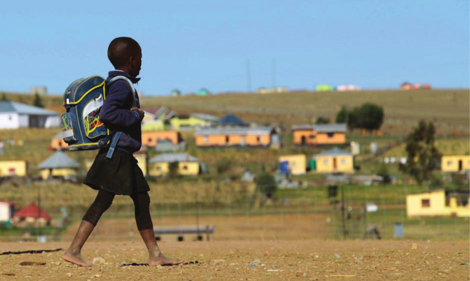 Photo of girl walking to school