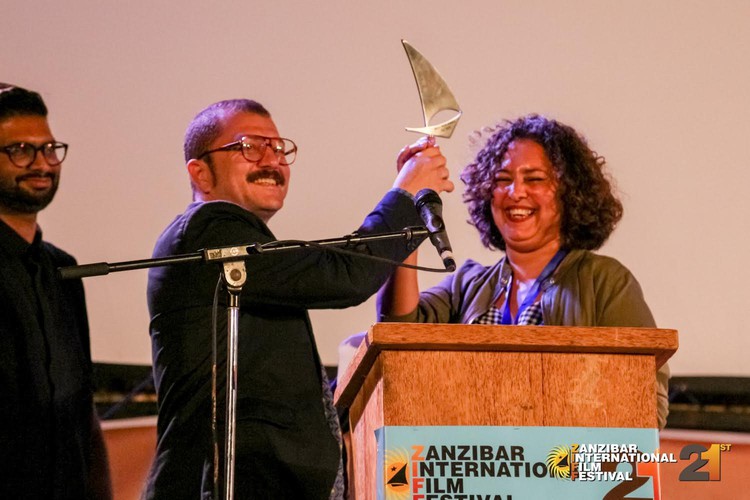 Photo of woman receiving award