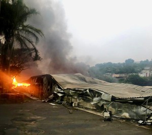 Photo of burning building