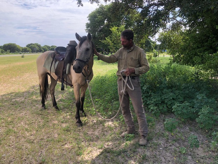 Photo of man and horse