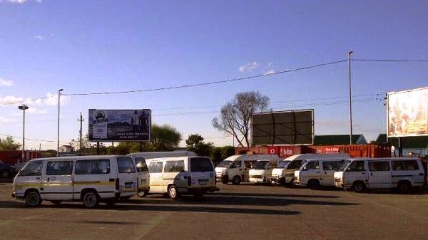 Photo of parked minibus taxis