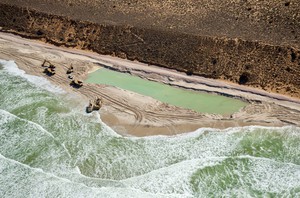 Photo of a mine on a beach