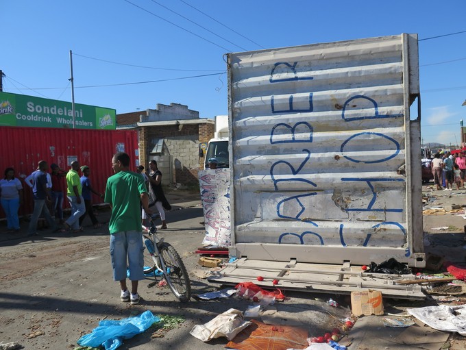 Photo of store lying on its side