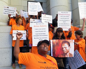 Photo of activists outside high court