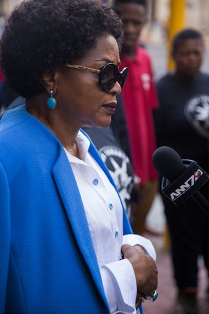 Baleka Mbeta attends march against women abuse