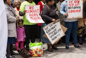 Photo of commuters protesting