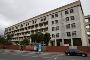 Residents occupy the old Helen Bowden Nurses Home near the V&A Waterfront in Cape Town.