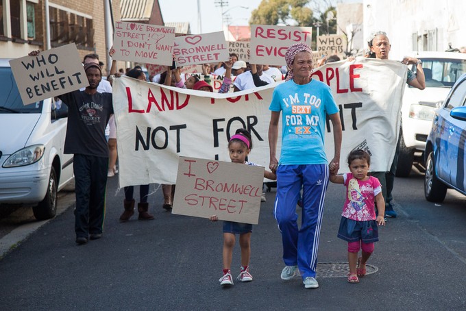 Photo of Bromwell Street residents protesting