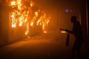 Photo of burning train