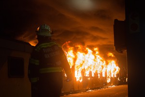 Photo of burning train