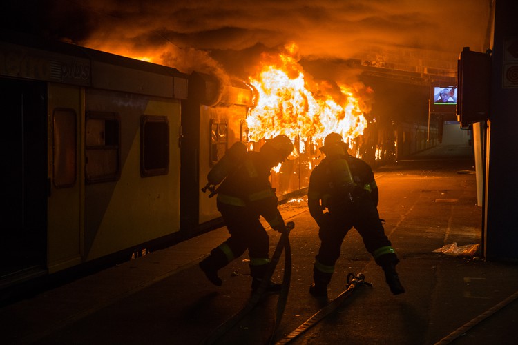 Photo of burning train