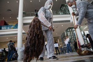 Climate Change Activists protest at Africa Oil Week