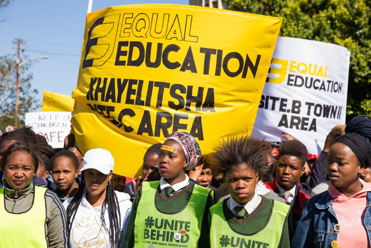 Photo of learners protesting