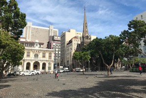 Photo of empty cobbled square