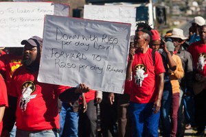 Photo of Oak Valley workers' protest