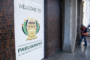 Photo of visitors' entrance to Parliament