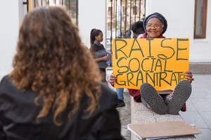 Photo of a woman protester