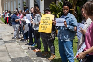 Photo of staff protesters