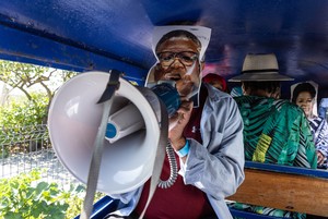 Activists protest at Mini Blue Train