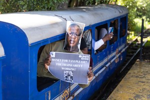 Activists protest at Mini Blue Train