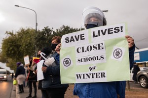 Protest to keep schools closed during Covid peak