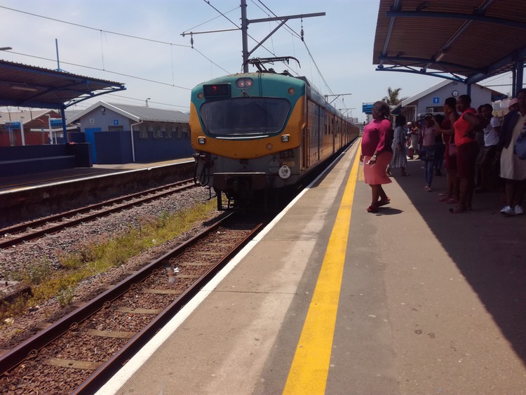 Photo of a train entering a station