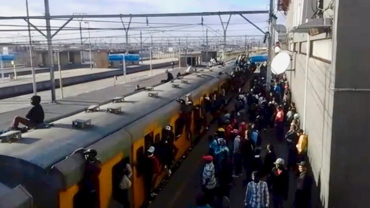 Photo of overcrowded train