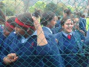 Photo of Sans Souci girls protesting