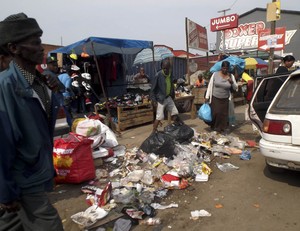 Photo of rubbish piling up in the street