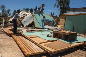 Photo of a flattened house