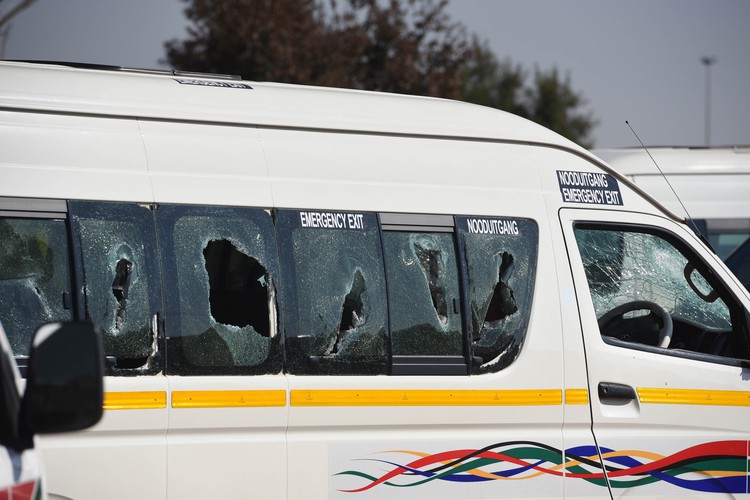 Photo of damaged taxi