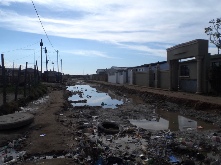 Photo of a dug up street