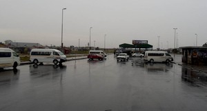 Photo of taxis blocking road