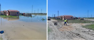 Two photos of houses